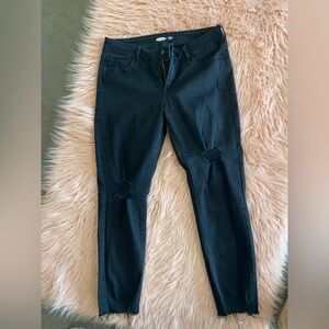 Old Navy Black Skinny Jeans with Knee Distress